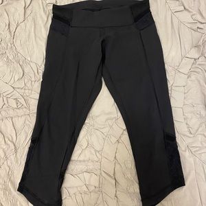 Lululemon Crop Mesh Detail Leggings